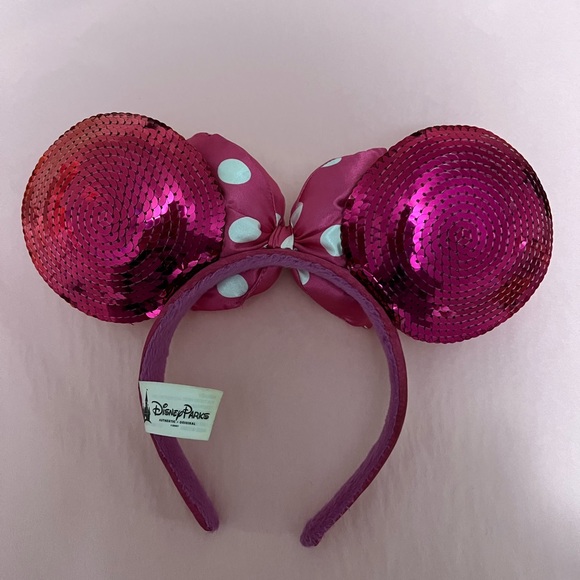 Disney Minnie Mouse Hot Pink Sequin Ears - Picture 4 of 5